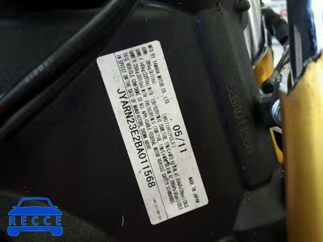 2011 YAMAHA YZFR1 JYARN23E2BA011568 image 9