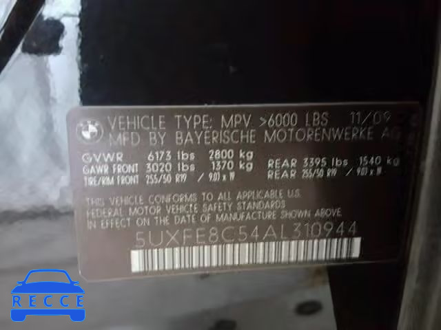 2010 BMW X5 XDRIVE4 5UXFE8C54AL310944 image 9