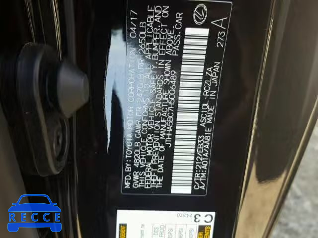 2017 LEXUS RC JTHHA5BC7H5006489 image 9