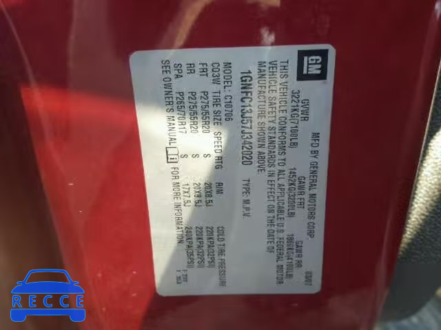 2007 CHEVROLET TAHOE 1GNFC13J57J342020 Bild 9