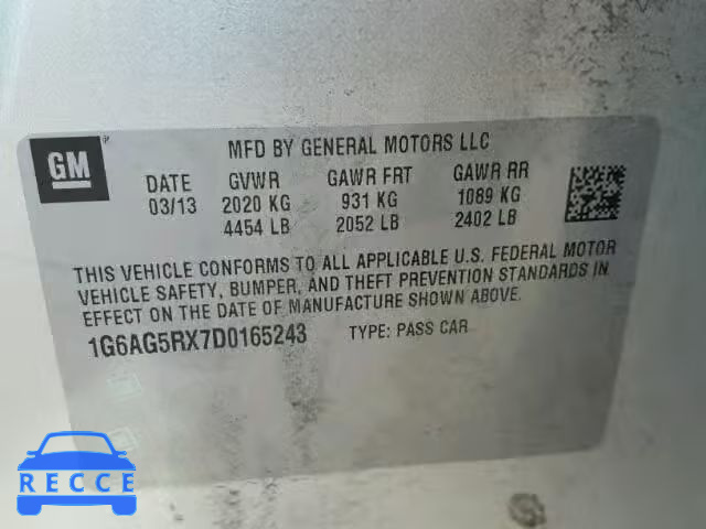 2013 CADILLAC ATS AWD 1G6AG5RX7D0165243 image 9