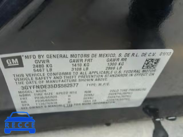 2013 CADILLAC SRX PERFOR 3GYFNDE35DS582577 image 9