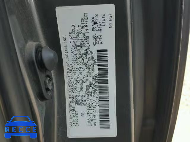 2004 TOYOTA SIENNA 5TDZA23C54S193366 зображення 9