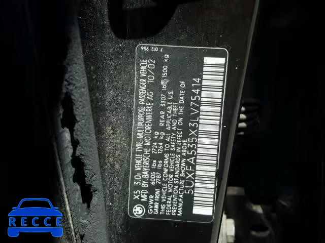 2003 BMW X5 5UXFA535X3LV75414 image 9