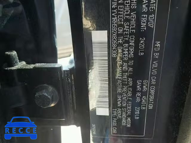 2008 VOLVO S60 YV1RH592X82684308 image 9