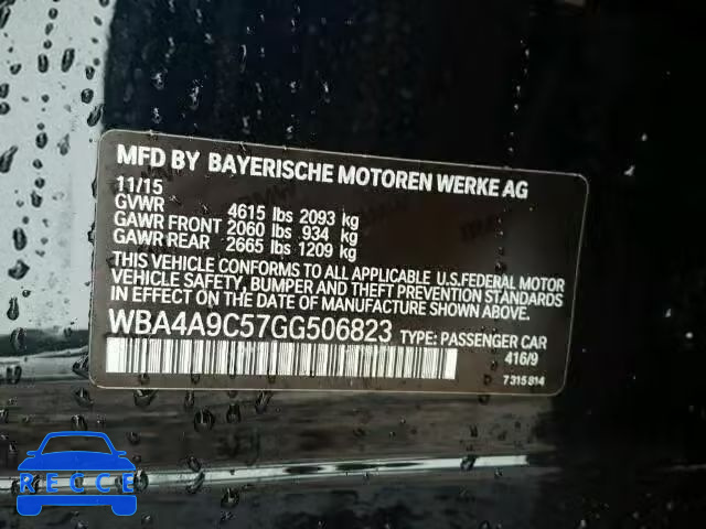 2016 BMW 428 WBA4A9C57GG506823 зображення 9