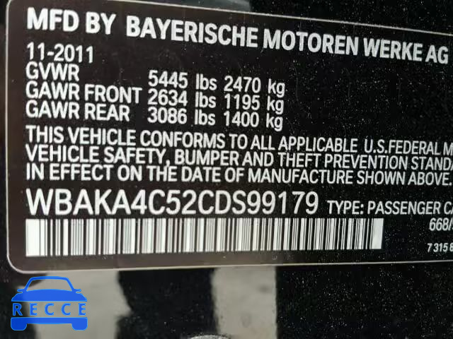 2012 BMW 740 WBAKA4C52CDS99179 зображення 9