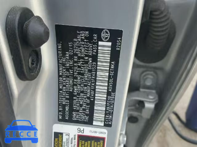 2015 TOYOTA CAMRY 4T4BF1FK1FR481529 Bild 9