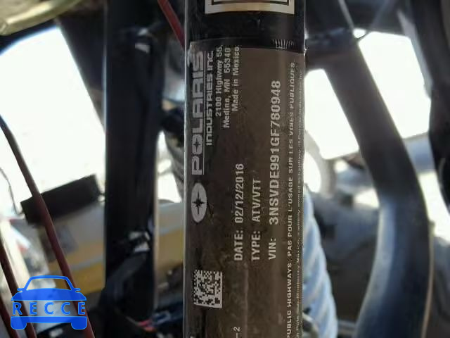 2016 POLARIS RZR 3NSVDE991GF780948 image 9