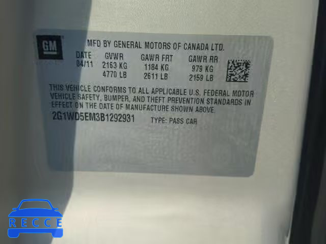 2011 CHEVROLET IMPALA POL 2G1WD5EM3B1292931 image 9