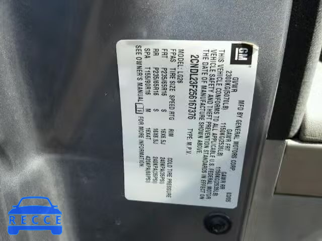 2005 CHEVROLET EQUINOX 2CNDL23F256167376 image 9