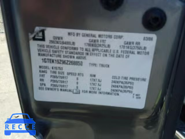 2006 GMC NEW SIERRA 1GTEK19Z96Z268850 Bild 9