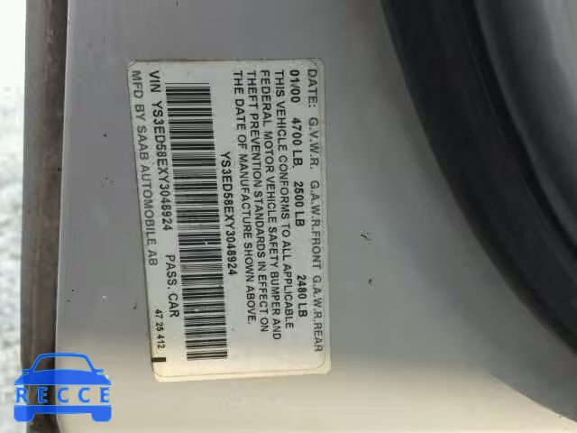 2000 SAAB 9-5 YS3ED58EXY3048924 image 9