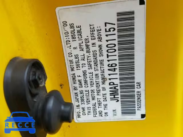 2001 HONDA S2000 JHMAP11461T001157 Bild 9