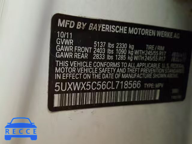 2012 BMW X3 5UXWX5C56CL718566 image 9