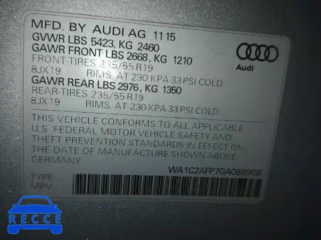 2016 AUDI Q5 WA1C2AFP7GA086908 image 9