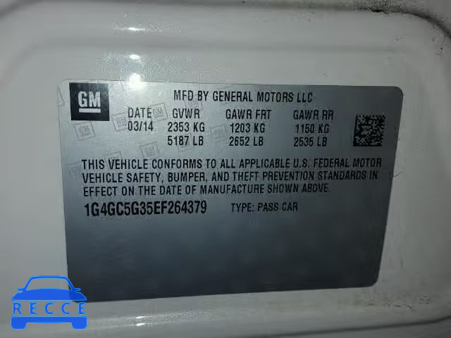 2014 BUICK LACROSSE A 1G4GC5G35EF264379 image 9