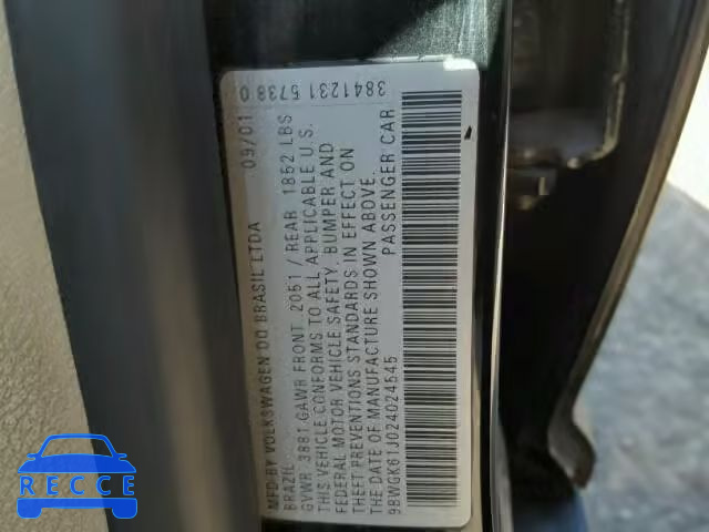 2002 VOLKSWAGEN GOLF 9BWGK61J024024545 image 9