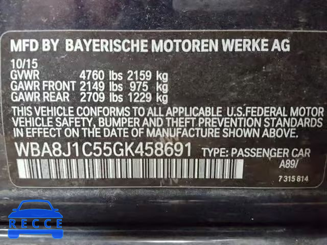 2016 BMW 328 WBA8J1C55GK458691 Bild 9