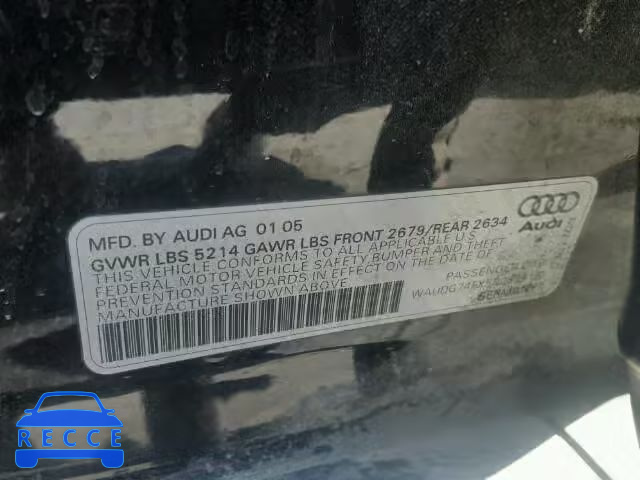 2005 AUDI A6 WAUDG74FX5N087918 зображення 9