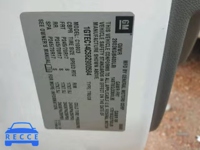2008 GMC SIERRA 1GTEC14C58Z900584 image 9