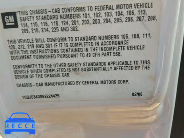 2006 GMC NEW SIERRA 1GDJC34D86E224425 image 9