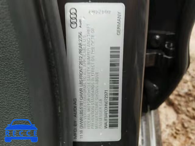 2017 AUDI A6 PREMIUM WAUF8AFC0HN072371 image 9