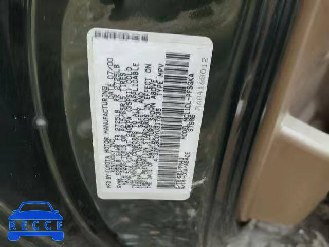 2000 TOYOTA SIENNA 4T3ZF13C0YU317835 image 9