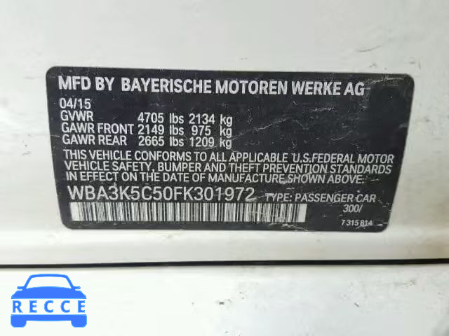 2015 BMW 328 WBA3K5C50FK301972 image 9