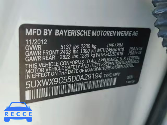 2013 BMW X3 5UXWX9C55D0A29194 image 9