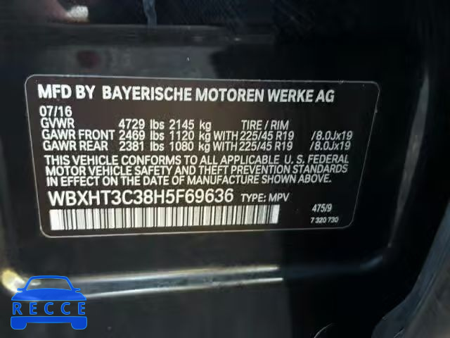 2017 BMW X1 WBXHT3C38H5F69636 Bild 9