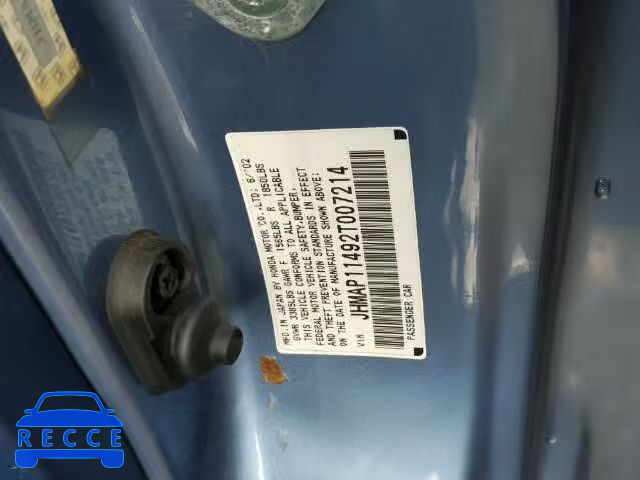 2002 HONDA S2000 JHMAP11492T007214 image 9
