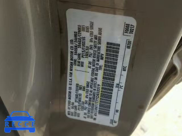 2000 NISSAN QUEST 4N2XN11T7YD833519 image 9