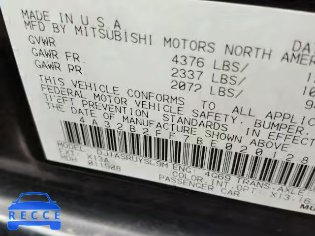 2011 MITSUBISHI GALANT 4A32B2FF7BE020128 image 9