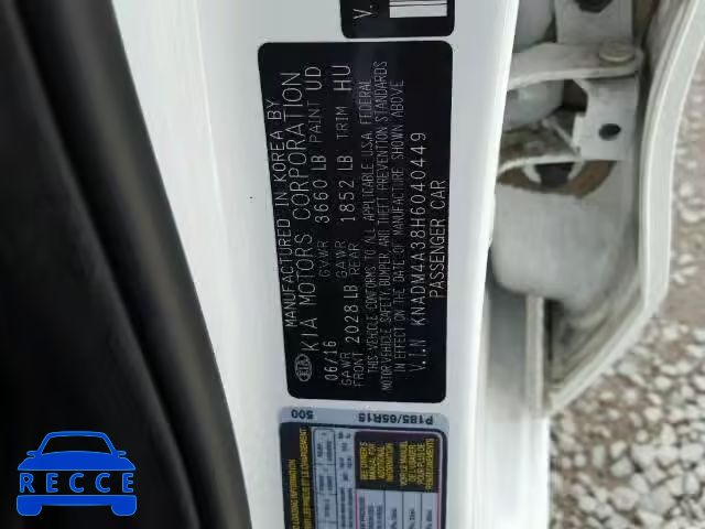 2017 KIA RIO KNADM4A38H6040449 image 9