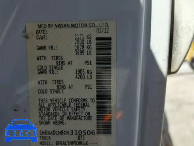 2012 NISSAN TITAN 1N6BA0CH8CN310506 image 9