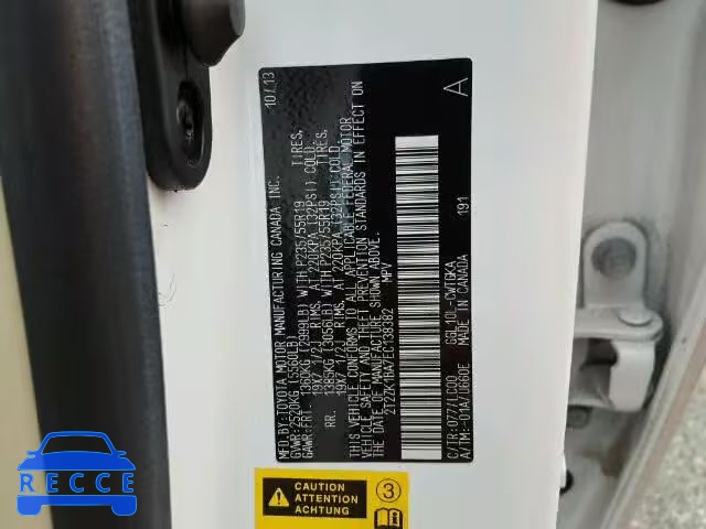 2014 LEXUS RX 2T2ZK1BA7EC138382 image 9