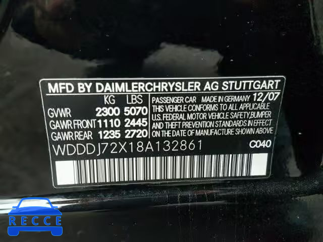 2008 MERCEDES-BENZ CLS WDDDJ72X18A132861 зображення 9