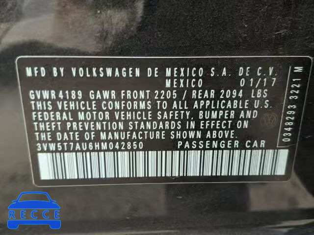 2017 VOLKSWAGEN GTI 3VW5T7AU6HM042850 image 9