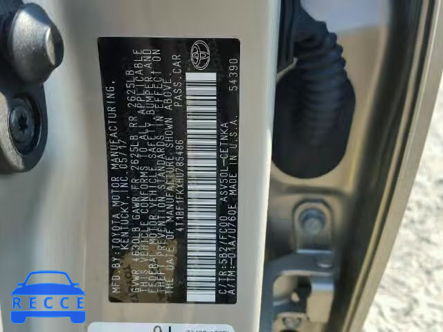 2017 TOYOTA CAMRY 4T1BF1FKXHU785486 image 9