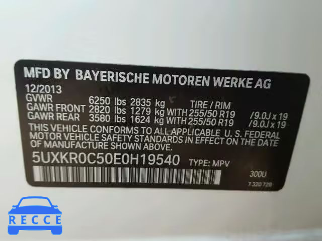 2014 BMW X5 5UXKR0C50E0H19540 image 9