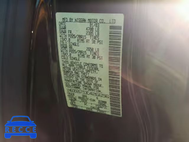 2003 NISSAN FRONTIER 1N6DD26T53C426656 image 9