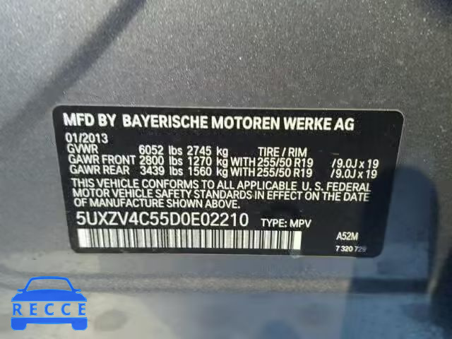 2013 BMW X5 5UXZV4C55D0E02210 image 9