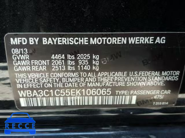 2014 BMW 328 WBA3C1C55EK106065 зображення 9