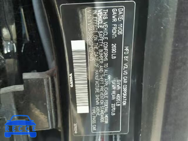 2007 VOLVO S80 YV1AS982071021440 image 9