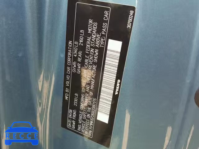 2008 VOLVO C30 YV1MK672682080176 image 9