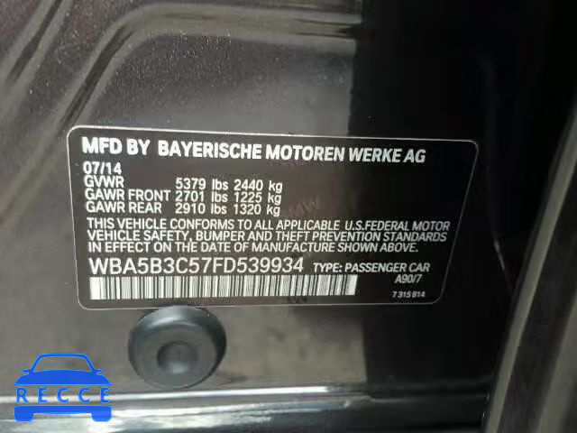 2015 BMW 535 WBA5B3C57FD539934 Bild 9