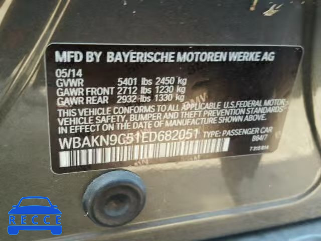 2014 BMW 550 WBAKN9C51ED682051 image 9