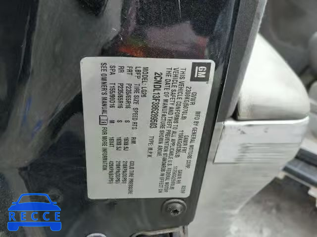 2008 CHEVROLET EQUINOX 2CNDL13F386289503 image 9