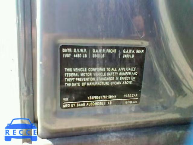 2008 SAAB 9-3 YS3FB59Y781109144 image 9